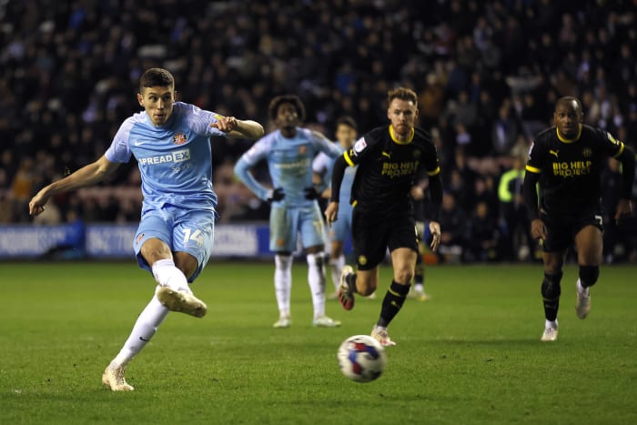 Stewart slots the ball home from the spot.